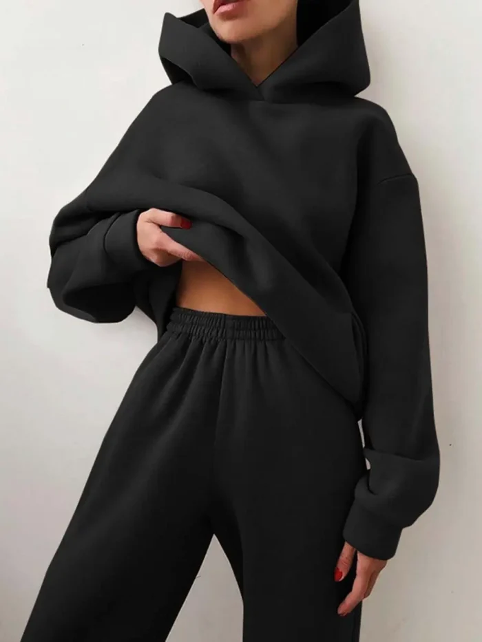Ensemble de sweat a capuche Oversize pour Femme Hiver Chaud : Hoodie 2 Pièces XXXL.