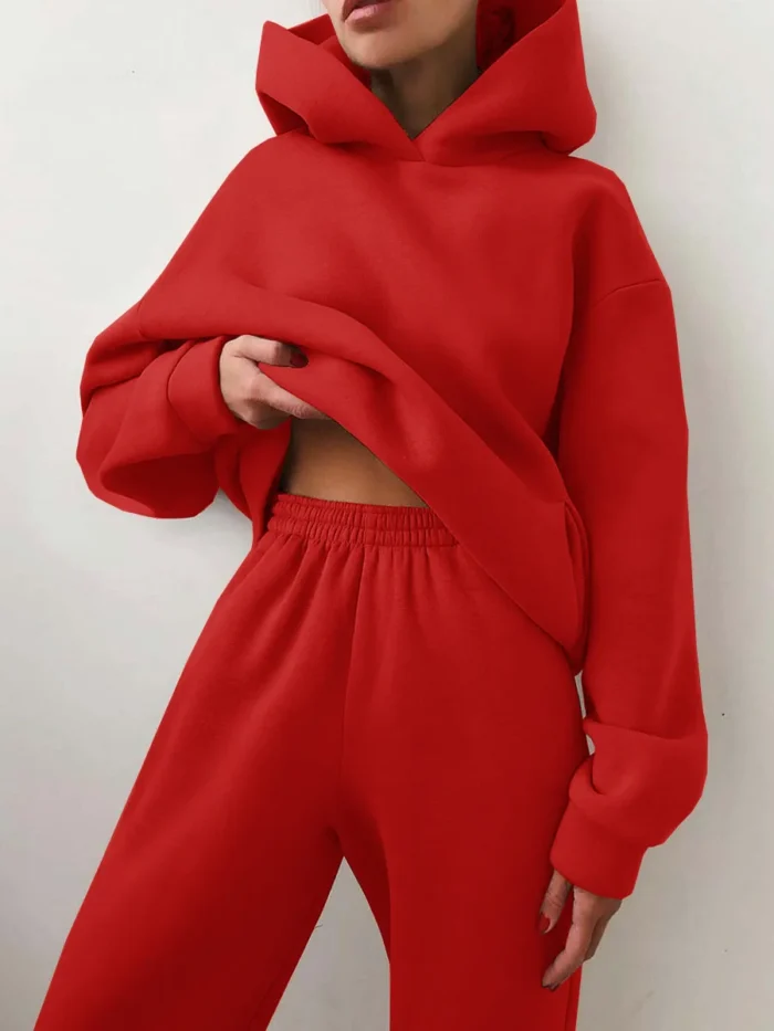 Ensemble de sweat a capuche Oversize pour Femme Hiver Chaud : Hoodie  2 Pièces. – Image 13