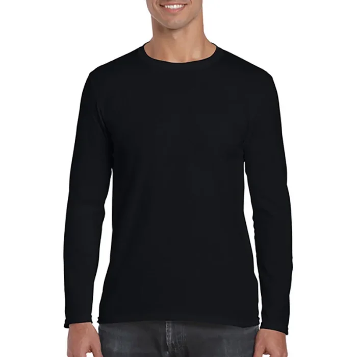 T-shirt Homme Manches Longues Classique Personnalisable noir : Photo, Texte, Logo.