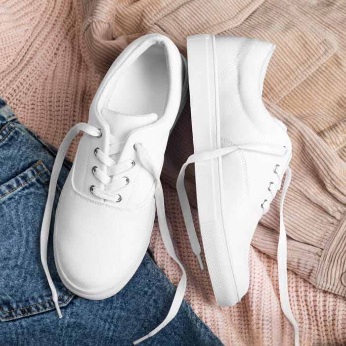 Tennis en toile avec lacets pour femme – Image 6