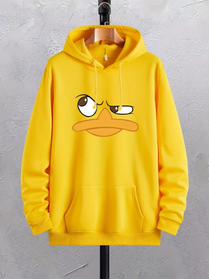 Sweat à capuche confortable pour homme imprimé canard, graphique tendance. – Image 5